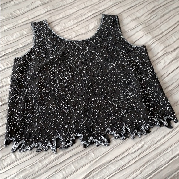 JKara Black Beaded Tank - Picture 4 of 12